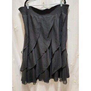 Multiples Women Large Black Skirt Layered Ruffles Whimsigoth Fairy Grunge Witchy